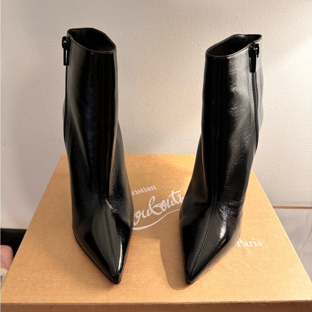 Christian Louboutin So Kate 100 bootie black tissou naplack size 39 NIB